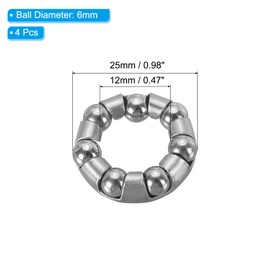 PATIKIL Bike Ball Crank Bearings 15/64" x 7pcs Ball Set of 4 Stainless Steel Bicycle Bearings Parts Replacement Accessories for Bike Clear Axle Silver