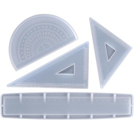 Vaguelly Juego de Moldes de Silicona para Regla Recta y Triangular, Material Silicona Flexible para Manualidades y Corte Detallado en Artesanía