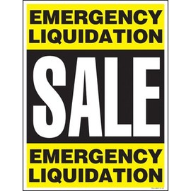 Emergency Liquidation Sale Window Sale Sign Posters Retail Business Store Signs (P40 25" x 33")