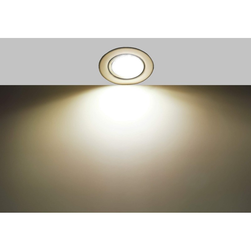 Trango Set of 6 LED Recessed Spotlights Brushed Aluminium Round