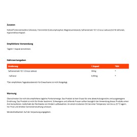 GymBeam GymBeam Safranextrakt (Kapseln) - natrliches Nahrungserg?nzungsmittel mit Safran (Crocus sativus), 30 mg pro Tagesdosis, positive Effekte auf Stimmung & Entspannung, vegan, 60 caps