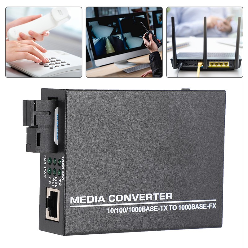 1000Mbps Ethernet Fiber Optic Media Transceiver Single Mode Converter