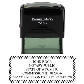 Wyoming Notary Self-Inking Rubber Stamp - Meets State Specifications Black
