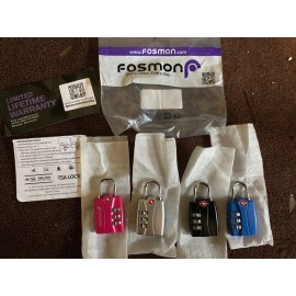 Fosmon TSA Accepted Luggage Locks, (4 Pack) Open Alert Indicator 3 Digit...