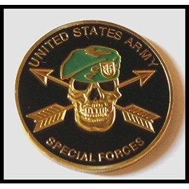 US Army Special Forces Green Beret Military Colorized Challenge Art Coin