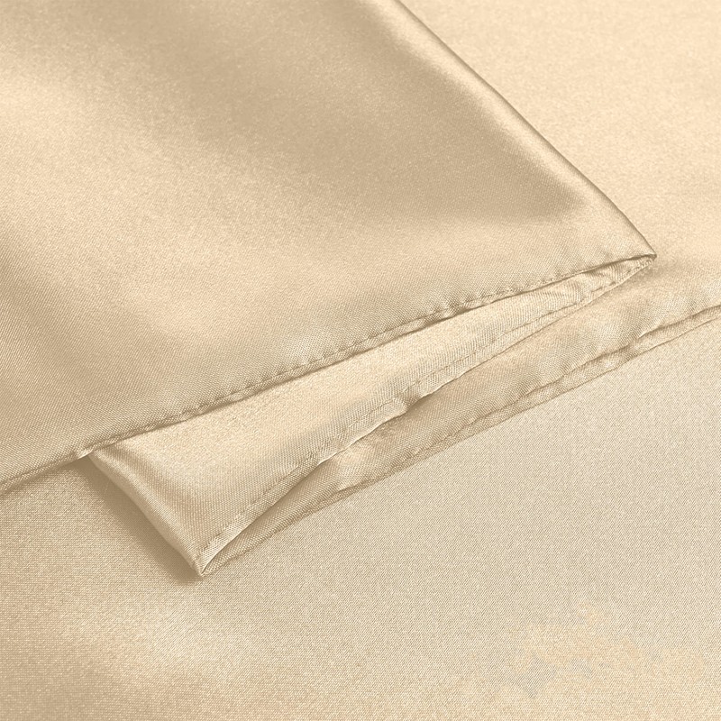 Yorkshire Bedding Champagne Satin Pillow Cases 4 Pack for Hair