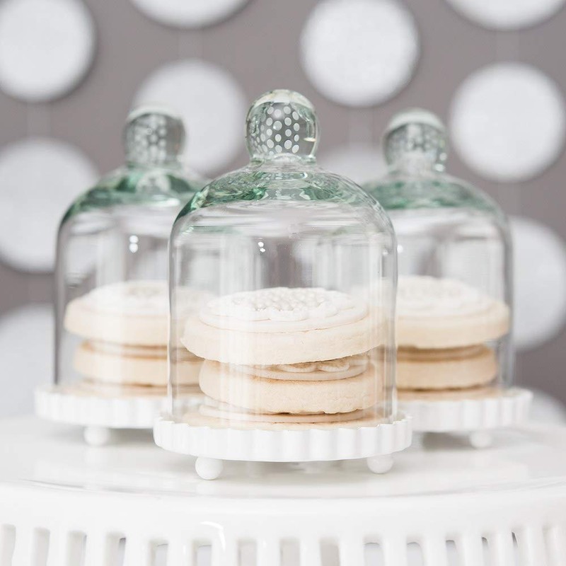 Weddingstar Inc. Mini W/White Base Glass Bell Jar, 3'' x