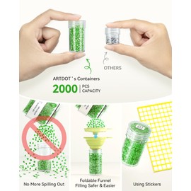 ARTDOT Diamond Painting Storage Containers, 240 Slots Diamond Painting Kits Accessories and Tools Portable Diamond Painting Organizer Case for 5D Diamond Beads Jewelry Rings (Green)