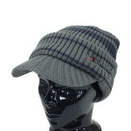 Champion Knit Cap, Men's, Women's, Knit Hat, Knit Casket, Knit with Brim, Unisex, Brand, Popular, Trend, Pair Look, Outdoors, Walking, Father's Day, Gift, Line knit (grey)