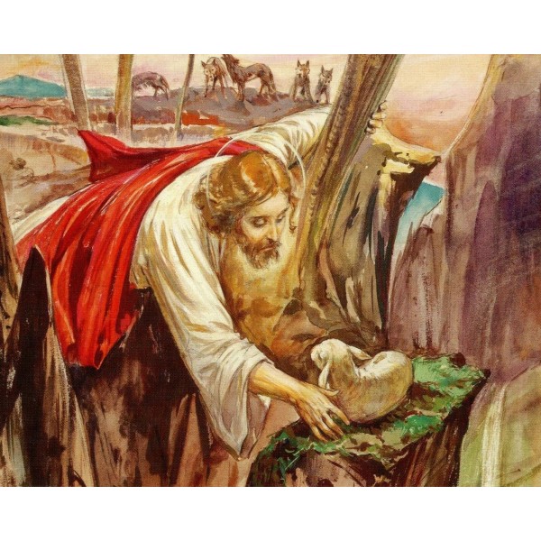 Catholic print picture- GOOD SHEPHERD P - 8" x 10"