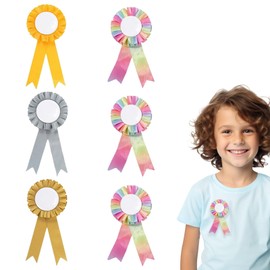 6 Stück Hobby Horse Zubehör,Fun & Vibrant Hobby Horse Rosettes,Pferde Zubehör,Turnierschleifen,Turnierschleife Pferd,Hobby Horse Stoff Rosettes,Holzpferd Zubehör für Reitsportveranstaltunge