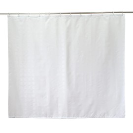 YISURE Narrow Shower Curtain 90cm Wide, White Textured Shower Curtain for Bathroom Tub, Waterproof Fabric Shower Curtain with Plastic Hooks 35" W x79 L /90x200cm