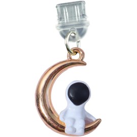 Ymhapp Gold Cute Astronaut Dust Plug Charm Cute Charge Port Anti Dust Plug USB Type C Plug for Earphone Jack Stopper Cap Accessories