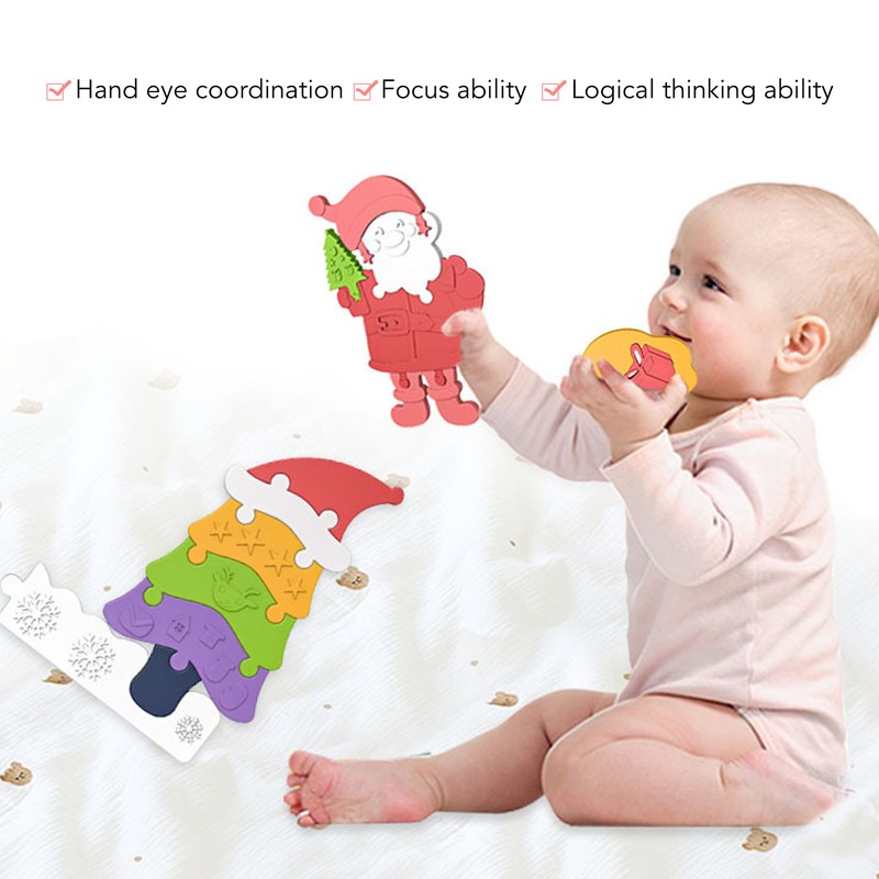 Christmas Jigsaw Puzzle Silicone Learning Educational Christmas Tree Puzzle Toy