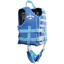 Owntop Kids Floating Vest Children Life Jacket Boys Girls Swimming Practice Snorkeling Vest Boys Girls Buoyancy Vest CE Approved, Aqua Stripe XL