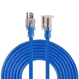 Ultra Explorer Outdoor Extension Cord Waterproof 50 FT, 12 Gauge Heavy Duty Blue Extension Cord SJTW, Flexible Cold-Resistant 3 Prong Grounded Power Cord for Lawn, Garden, Appliance, UL Listed