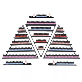 PIAOCAIYIN 5 Tiers Metal Triangle Nail Polish Display Racks Wall-Mounted 6-Piece Set Nail Polish Wall Organizer for Nail Salons/Salon Stores/Homes
