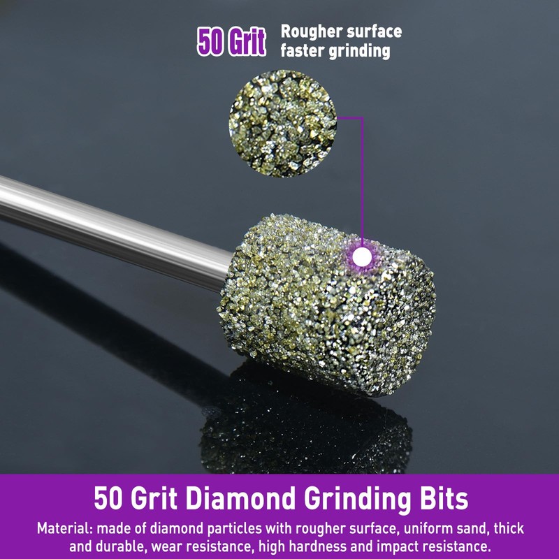 12PCS Diamond Grinding Bit Compatible with Dremel, Stone Carving Set