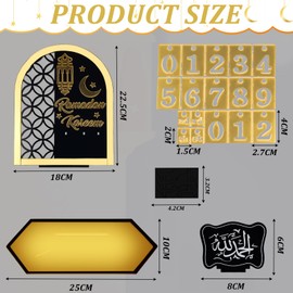 Ramadan Calendar, Eid Mubarak Decoration, DIY Ramadan Calendar, Acrylic Plastic Calendar Card, Islamic Countdown, Countdown Calendar Ornament Prayer Ramadan Decoration, Eid Mubarak Advent Calendar