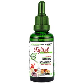 ALPHAPOWER FOOD Original Birch Sugar Xylitol | Xylitol Sugar Substitute from Finland | Natural Sweetener, Sugar Substitute for Cooking and Baking I GMO-free and Vegan (1 x 100 ml)