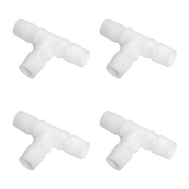 Quickun 7/16" Hose Barb T Shaped Tee Type 3 Way Equal Barbed Fitting Plastic Joint Splicer Mender Union Adapter for Air Line Tube Hose (Pack of 4)