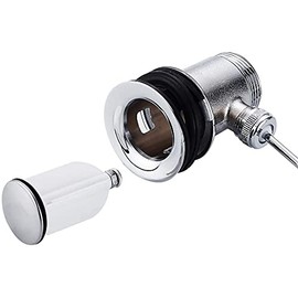 Beenle-Icey Sink Drain Fitting with Overflow Pull Rod Drain Valve Chrome Eccentric Drain Fitting Sink Plug 1 1/4 Plug Pull Rod Set for Sink