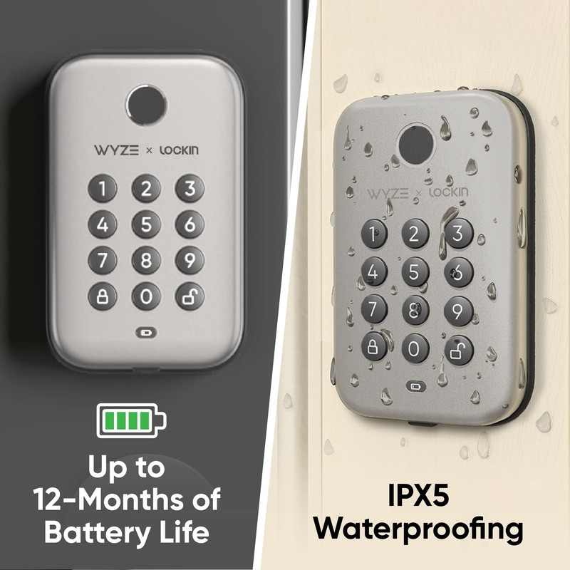 Wyze Auto-Lock Bolt, Fingerprint Unlock with Keypad, Electronic Entry Door