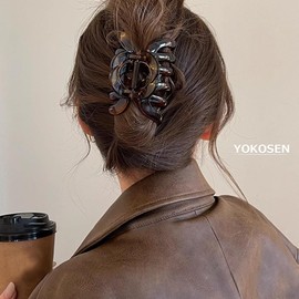 Yokosen Hair Clip, Hair Clip, Large, Firmly Curled, Hair Clip, High Volume, Tortoise Shell Banana Clip, Hair Clip, Hair Clip, Hair Accessory, Adult, Fashionable, Accessory, Korean, Elegant, Simple,