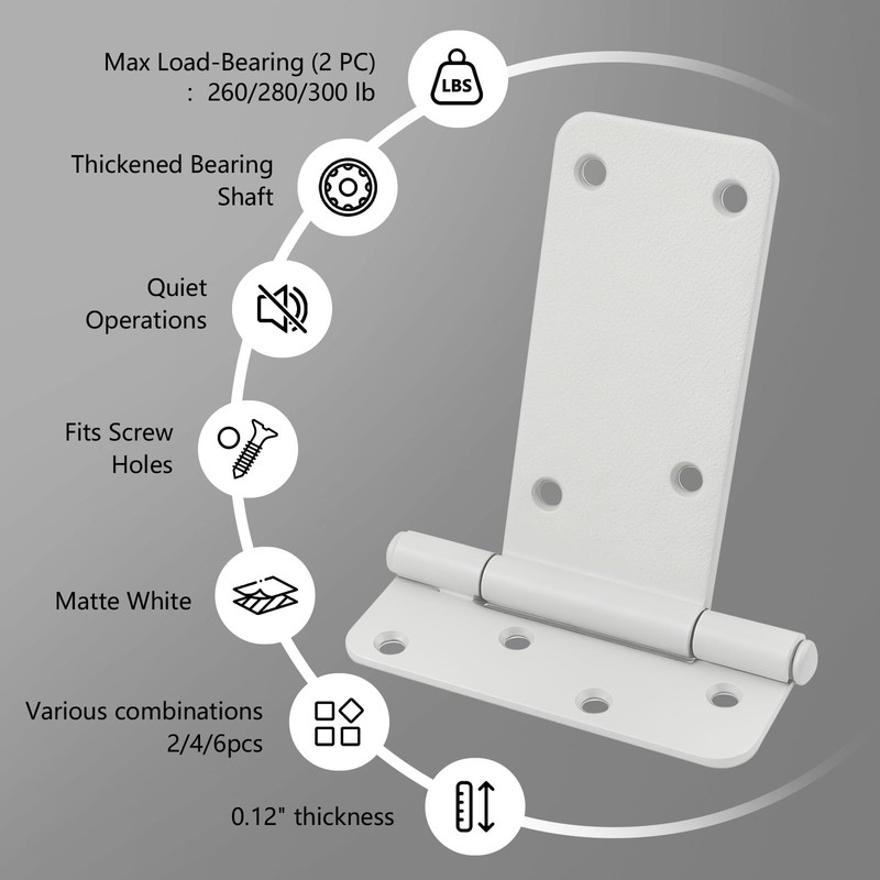 4 Pack 6" Door Hinges,280 Lbs Capacity Heavy Duty Gate
