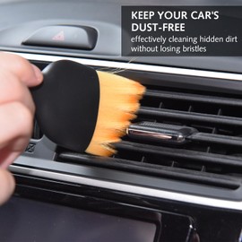 Luxiremi 2 Pack Car interior Cleaning Soft Brushes Dust and Ash Removal Dense Fine Fiber Cleaning Brushes