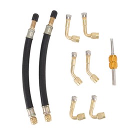 Leapiture Flexible Extension Tire Valve Adaptor Valve Stem Extender with 45 Degree 90 Degree 135 Degree Tire Valve Stem Extension for Car Truck Motorhome Trailer RV