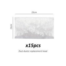 Pack of 15 Duster Replacement Head, Electrostatic Duster Replacement Head, Dust Collector Refill, Suitable for Furniture, Cars, Blankets (White) (15 cm)