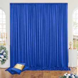12ft x 10ft Wrinkle Free Royal Blue Backdrop Curtains for Parties, Silky Royal Blue Photo Backdrop Drapes 12FT Long Back Drop Cloth for Wedding Birthday Photography Background Decor