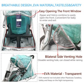ZARPMA Universal Rain Cover for Pushchair/Stroller/Buggy/Pram,Soft,Easy to fold,Protects Baby from Windy and Rain