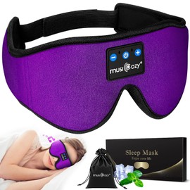 MUSICOZY Sleep Headphones Bluetooth 5.2 Headband Sleeping Headphones Eye Mask, Wireless Music Sleep Earbuds Earphones for Side Sleepers Mom Women Cool Tech Gadgets Unique Gifts
