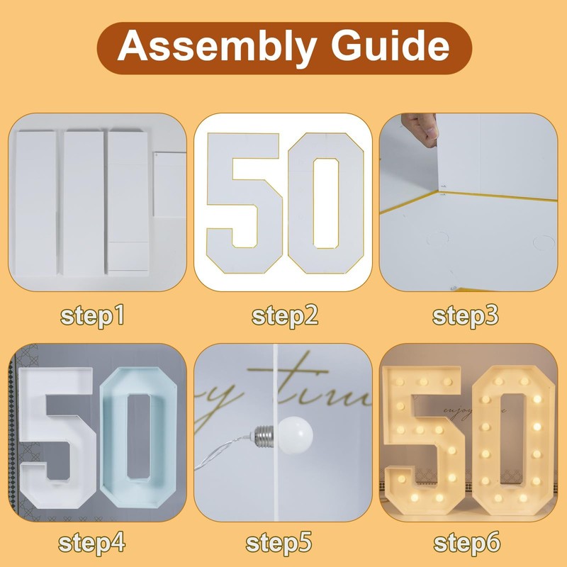 50 Light Up Numbers, Decorative Led Light Up Number Letters,