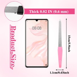 6PCS Nail File Metal, Sword Professional Nail File Made of Stainless with Pointed Tip Non Slip Handle Diamond Finger Nails Filers for Women and Men Toenails and Fingernails (6 Colors)