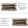 FOXLOVER Leather Wallets for Women RFID Blocking Zipper Wristlet Clutch