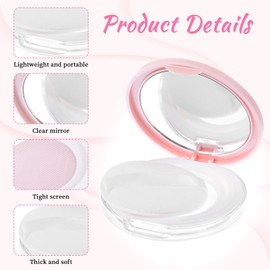 2 Pcs Loose Powder Container with Puff,Powder Puff and Container,Refillable Travel Powders Containers Empty Makeup Containers Powders Puffs Case with Mirror Elasticated Net Sifter(Pink Silver)