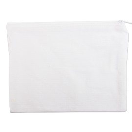 Threadart Canvas Pencil Pouch White with Zipper For Organization, Small Tools, Makeup Organizer Bag - 100% Cotton Canvas Heavy Duty 7" x 9.25"