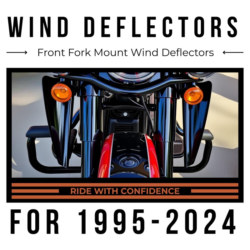 AC-MTORC Front Fork Mount Wind Deflectors Windshield for Harley Touring