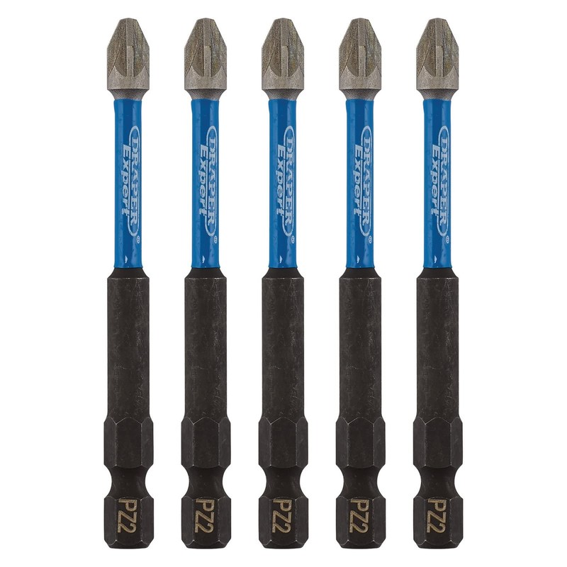 Draper 05675 PZ-Type Impact Screwdriver Bits, No.2 x 75mm (Pack