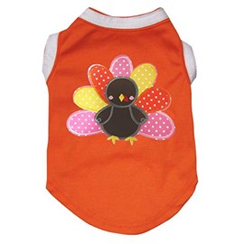 Petitebella Rainbow Turkey Puppy Camisa para perro (naranja, pequeña)