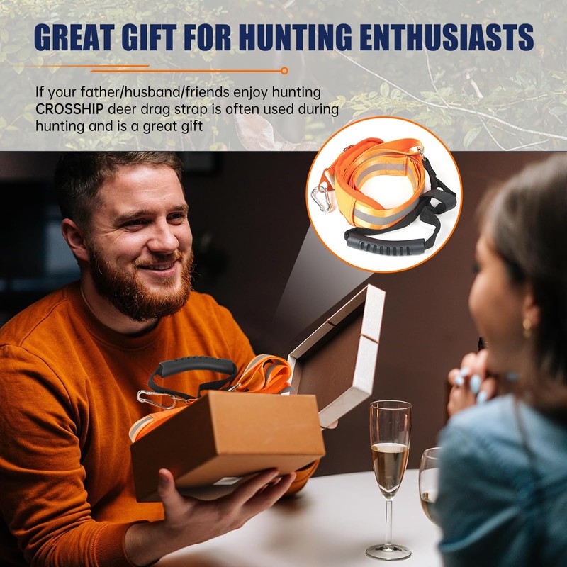 CROSSHIP Deer Drag Harness Hunting Gear, Heavy Duty Safe Reflective