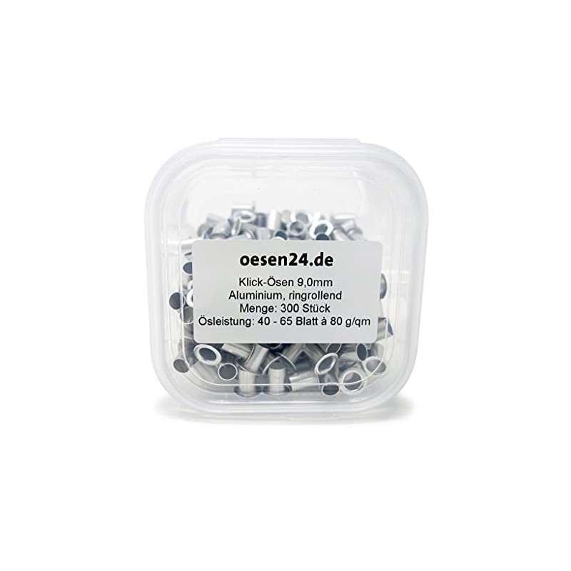 Click eyelets 9.0 mm, 40-65 sheets