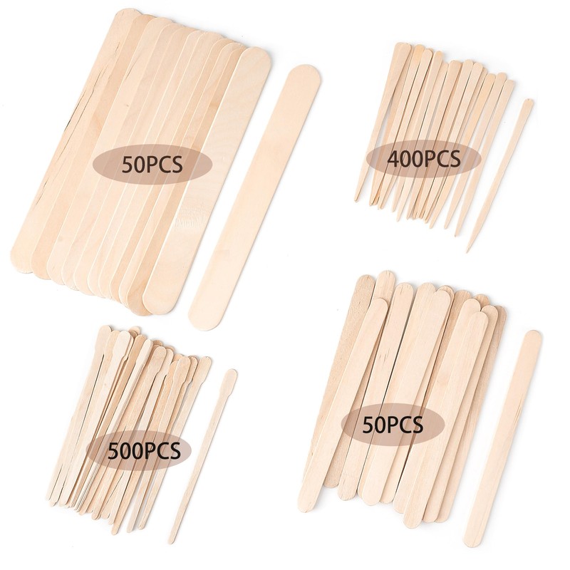 JIUHSHN 1000Pcs Waxing Sticks - 4 Style Assorted Wood Wax