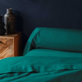 douceur d'intérieur, Lina Bolster Pillow Case (85 x 185 cm) 100% Cotton Emerald