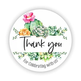 Love Makes Little Things Grow Party Favors Stickers - Succulent Baby Shower labels - Wedding Favor labels - Driving by Birthday Party Favor Stickers - Set of 40 stickers (Succulent 3)