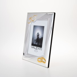 Valenti&Co Bilderrahmen aus Silber, 13 x 18 cm, ideal als Geschenk zur goldenen Hochzeit – 50 Jahre Hochzeit oder für 50. Verwandte, Großeltern oder Mama und Papa.