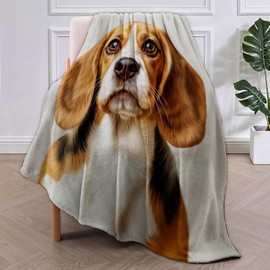 Cute Beagle Blanket Gifts for Women Men Soft Warm Lightweight Cozy Plush Animal Dog Throw Blankets for Bedroom Living Room Sofa Home Decor 50"x40"